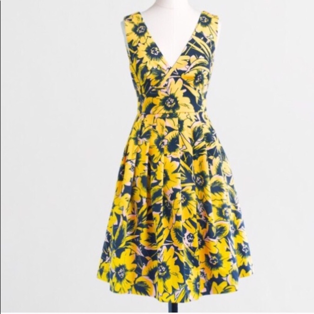 J. Crew Yellow Floral Dress